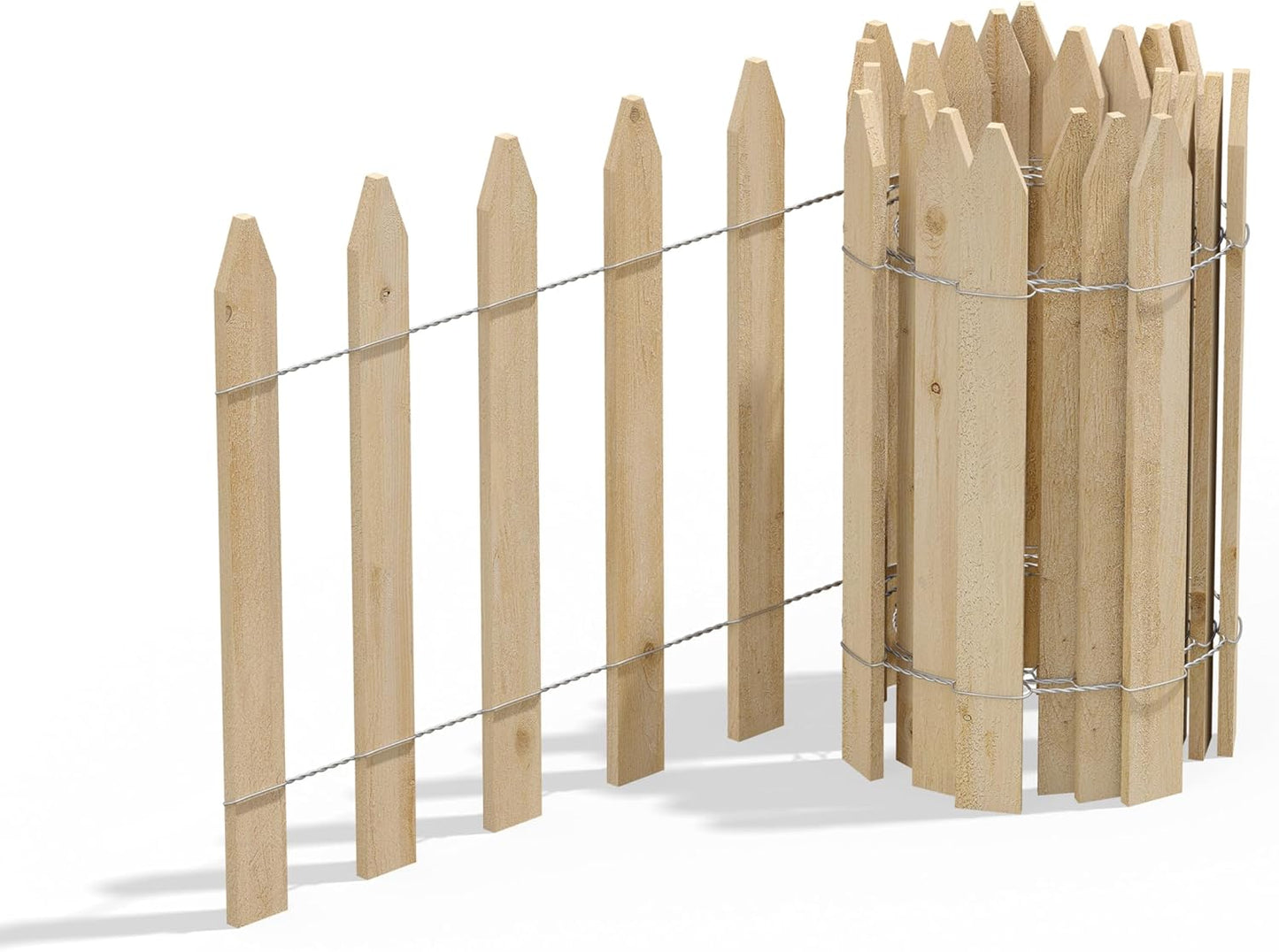 Greenes Fence Cedar Wood Garden Picket Fence 16" H x 8' L (2-Pack, 16' Total)