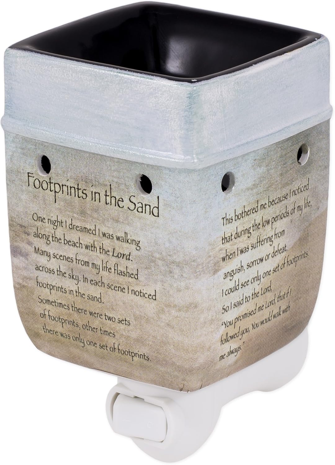 Elanze Designs Footprints in The Sand Ceramic Stoneware Electric Plug-in Outlet Wax and Oil Warmer