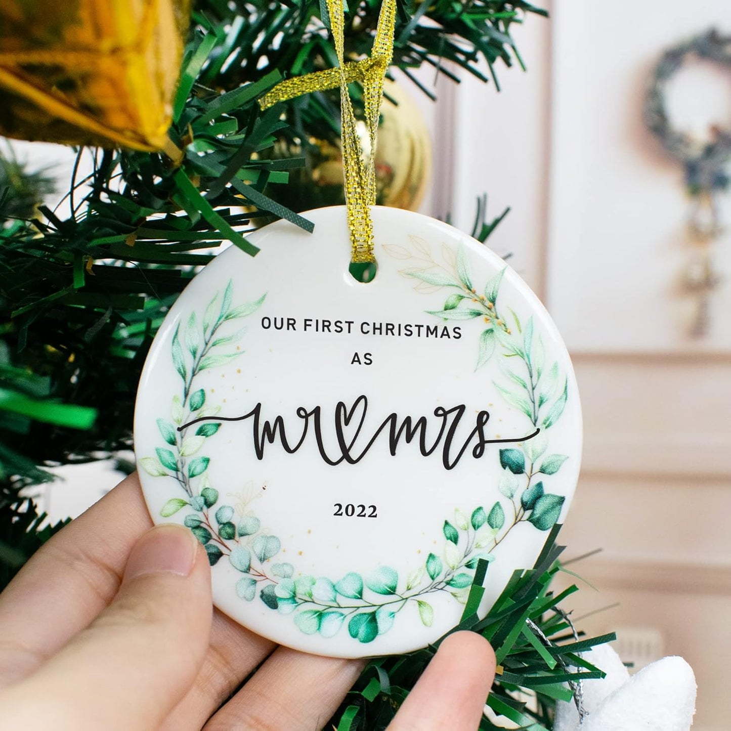2022 Our First Christmas Married Ornaments, First Christmas as Mr. and Mrs. Ornament, Wedding Bridal Shower Gift, Newlywed Gifts for Couples, Our 1st Christmas Tree Decoration, Christmas Keepsake