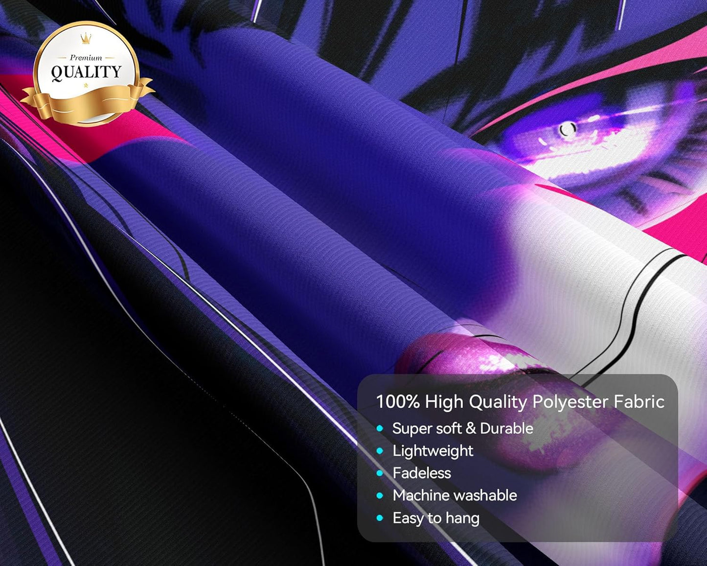 dueeia Blacklight Anime Girl Tapestry Wall Hanging Japanese Cool Black Light Glow in the Dark Uv Tapestries for Boys Girls Bedroom Aesthetic Living Room Dorm Wall Decor (59.1"x39.4")