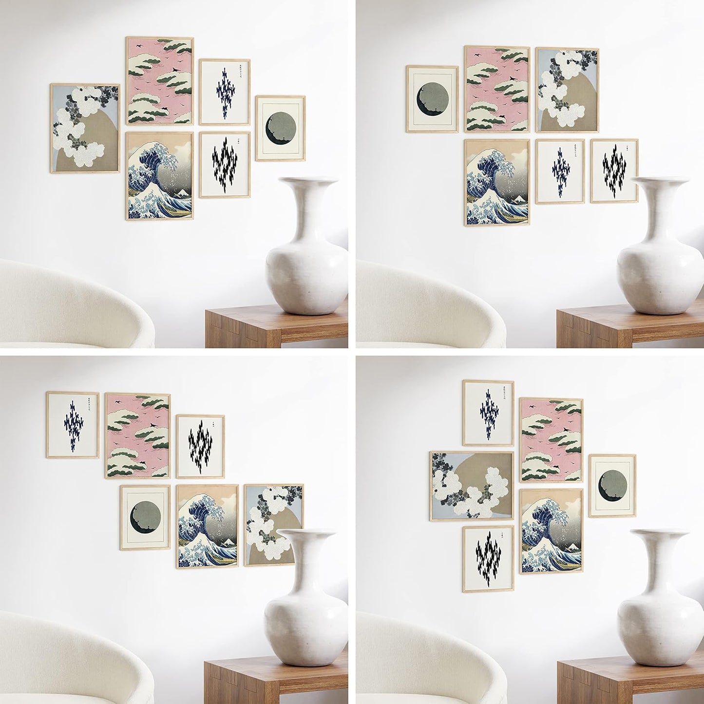 HAUS AND HUES Photo Frame Set - of 6 Picture Set, Bulk Frames, Collage for Wall, Gallery Wall Frames Pack (Three 8x10, Three 11x14 Beige)