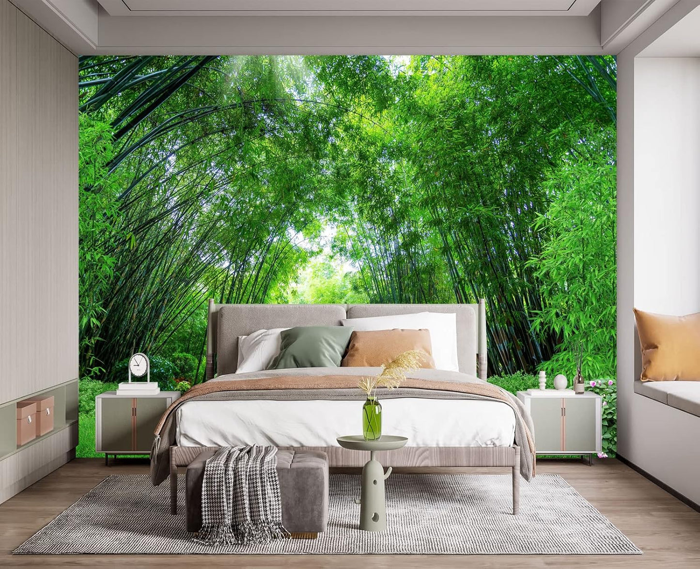 Green Bamboo Forest Wall Mural Wallpaper for Bedroom 103" x 69"