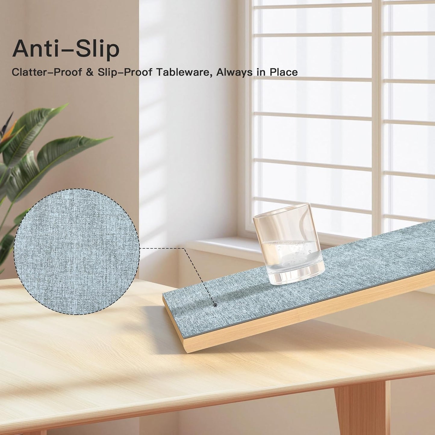 DOLOPL Placemats Set of 6, Reversible Wipeable & Heat Resistant Place Mats, Modern Faux Leather Table Mats for Kitchen, Neutral Waterproof Tablemats for Dining Table Decor, Wedding, Party(Dusty Blue)