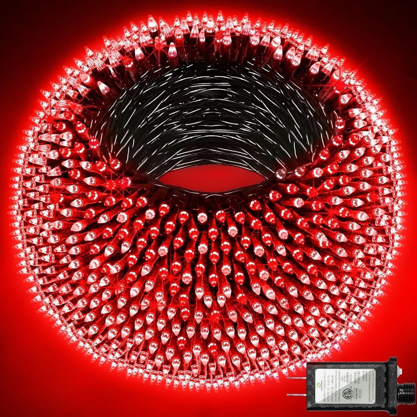 300LED Christmas Lights Outdoor Indoor Use, 12 Lighting Modes 75ft Christmas Tree Lights with Timer, Dimmable Plug in Red LED StringLights Waterproof for Yard Tree Wedding Party Holiday Red