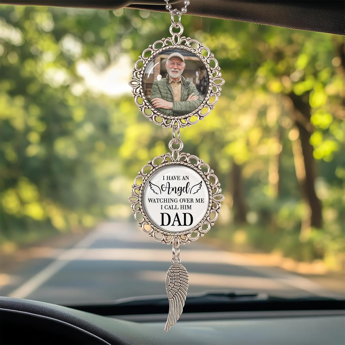 2025 Personalized Memorial Metal Alloy Car Hanging Ornament - Christmas, Birthday, for Loss of Loved One - Custom Photo in Loving Memory Keepsake Decoration