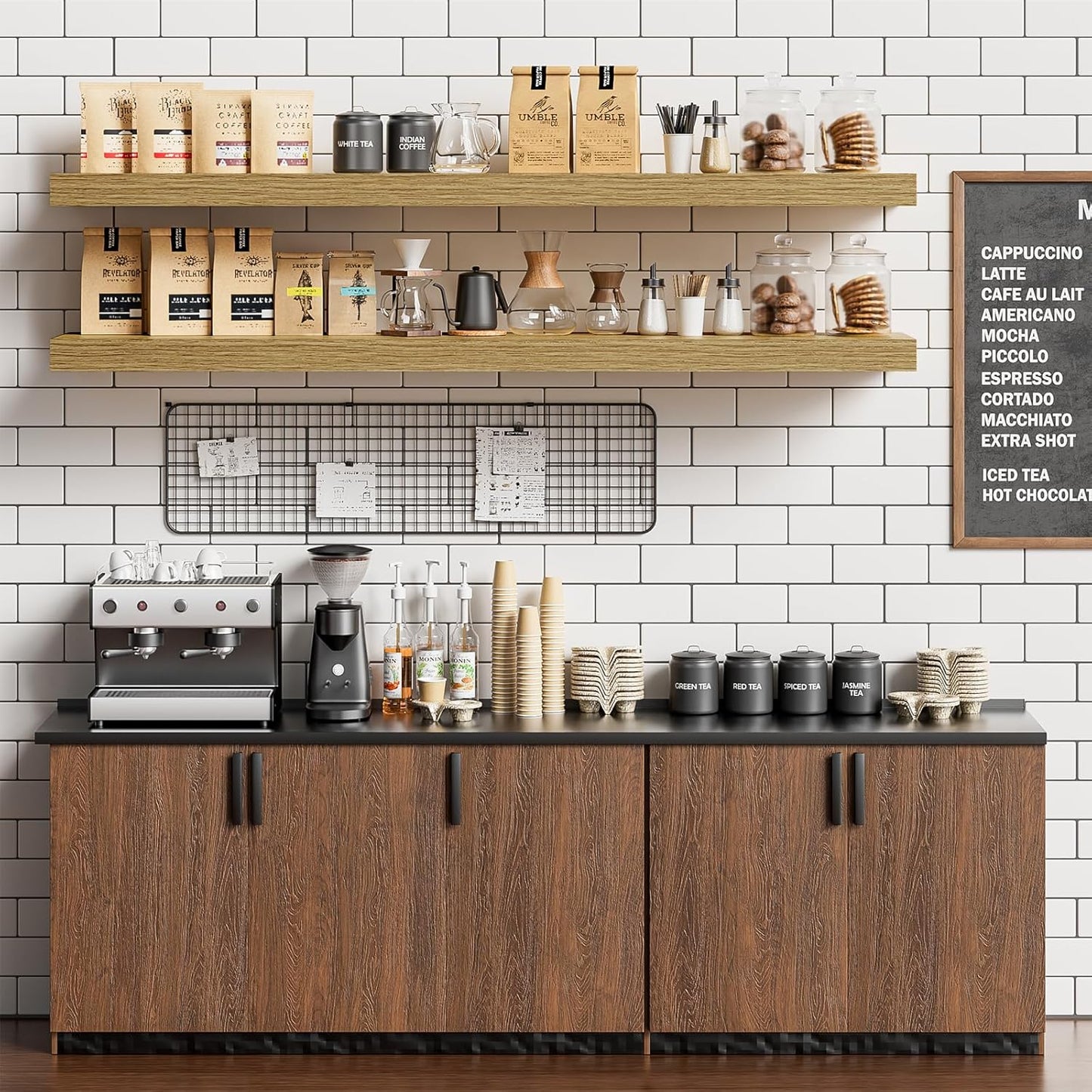 Heimlove Floating Shelves for Wall 48 Inches Long,9.3" Deep Oak Floating Shelf Set of 2,Wall Mounted Wood Shelves for Bathroom Bedroom Living Room Kitchen Office,Shelf for Books Storage Room Decor