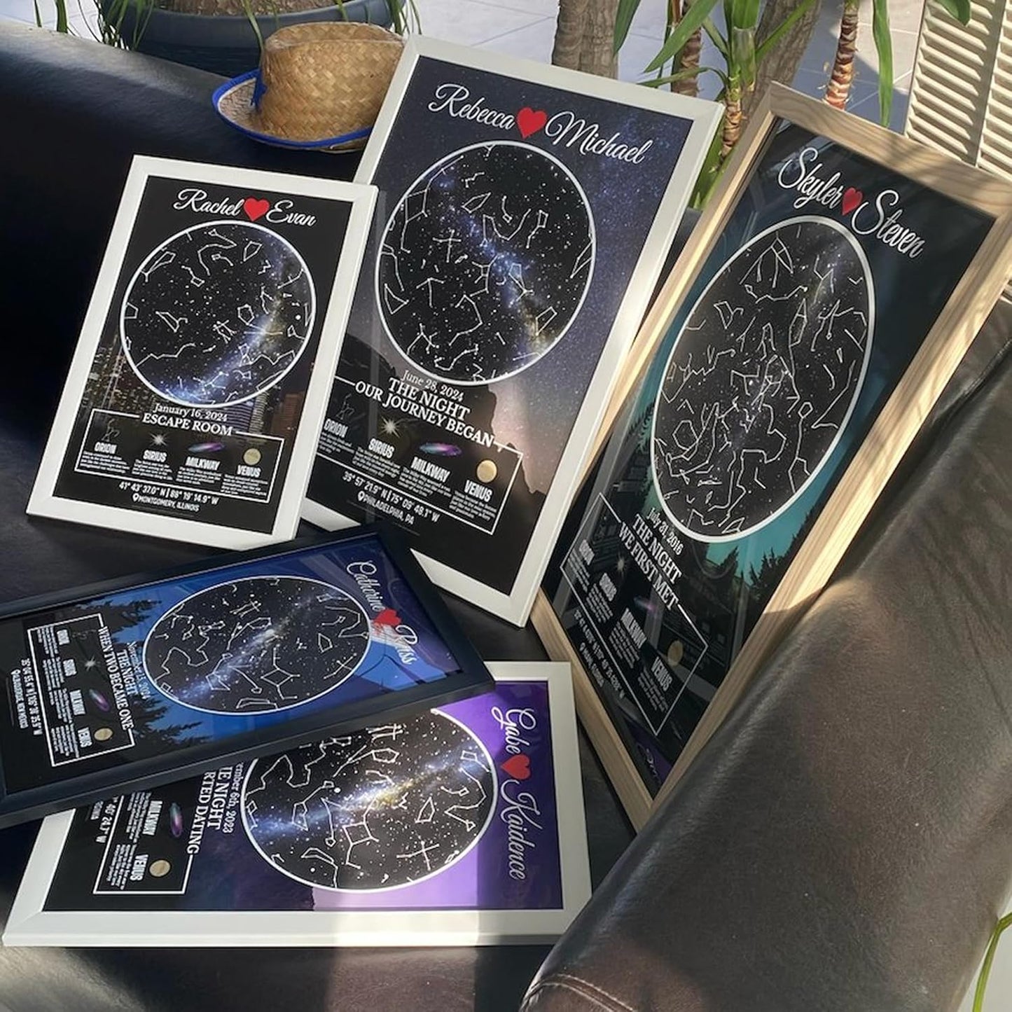 Custom Star Map Gift for Couples, Personalized Glass Night Sky, Where We Met Constellation Map, Romantic Anniversary or Wedding Gift, Unique Wall Art for Him or Her