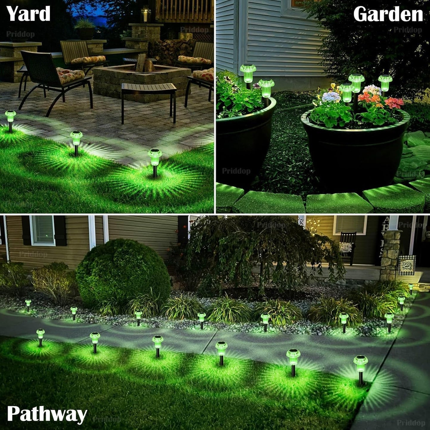 Halloween Solar Lights Outdoor 8 Pack Green LED Waterproof Mushroom Outside Lights for Yard Garden Patio Pathway Walkway Landscape Halloween Decorations