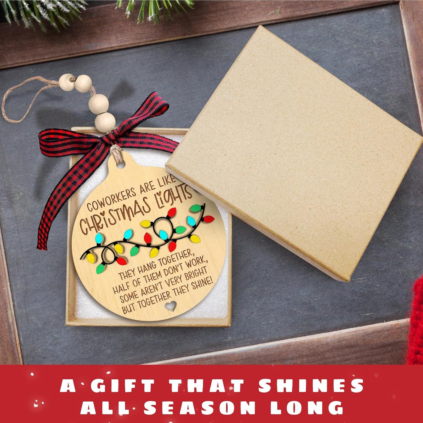 Coworker Gifts - Gifts for Coworker, Coworkers Gift for Women - Coworkers Christmas Ornaments 2024 - Wood Ornament