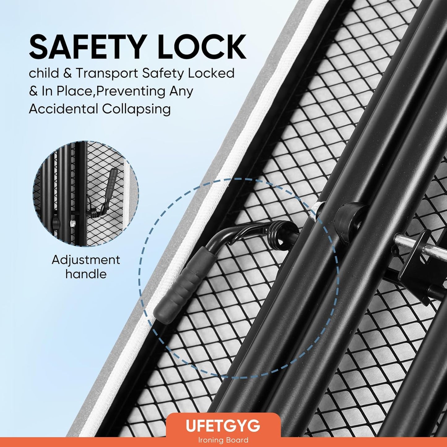 Classic Ironing Board 43" X 13" W/with Iron Rest | Full Metal Construction| Height Adjustable | Heat & Scorch Resistant Fabric | Anti-Skid Feet | Easy to Fold (Dark Grey)