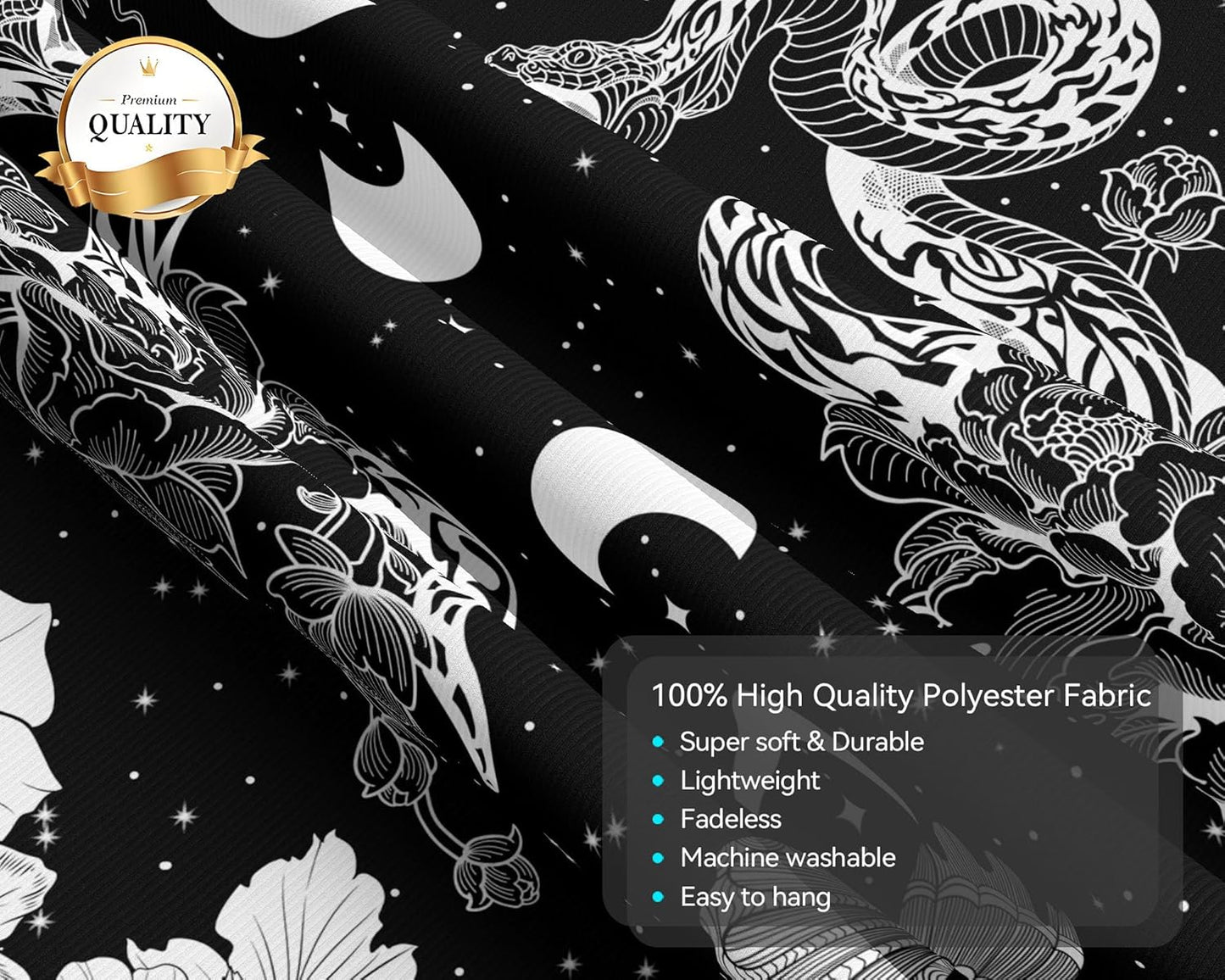 dueeia Moon Phase Witchy Tapestry Wall Hanging Snake Witch Occult Black and White Dark Tapestries for Bedroom Aesthetic Living Room Wall Decor (28.7"x37.4")