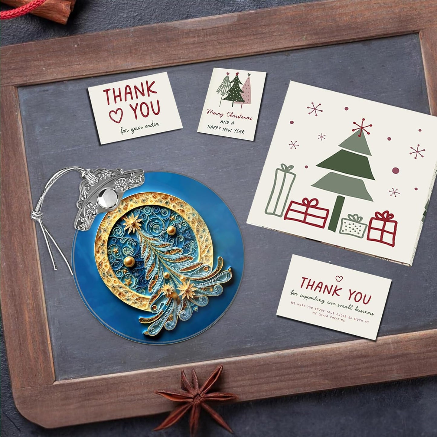 2025 Christmas Ornament, Stained Glass Effections, Christmas Tree 4 Inch Acrylic Ornament Art, White Elephant Gifts Car Interiors Decors, Christmas Decor (Quilling Tree 3)