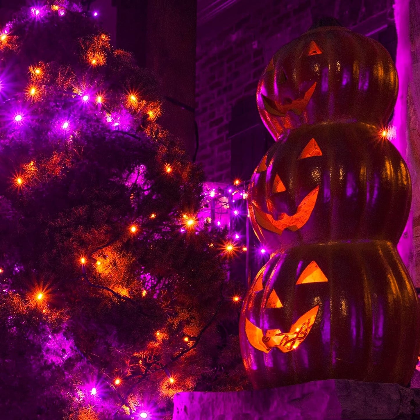 Dazzle Bright Purper and Orange Halloween Lights, 40FT 200 Count Mini String Lights, Waterproof Halloween Decorations for Outdoor Indoor Patio Home Party Garden Yard Decor