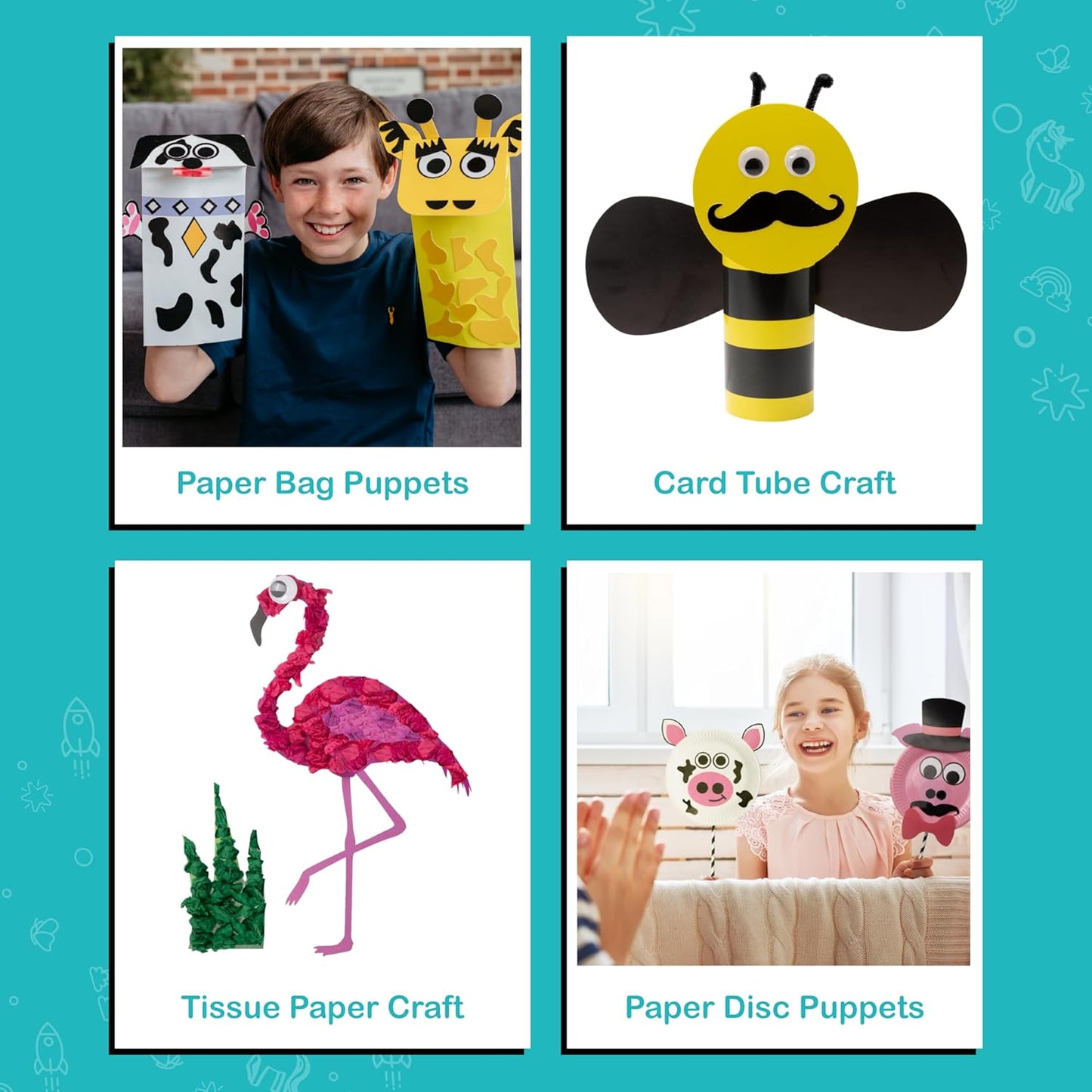 Craftikit® 20 Award-Winning Animal Toddler Arts and Crafts for Kids Ages 3-10 Years, All-Inclusive Animal Craft Kits, Fun Toddler Craft Box for Girls, Boys in Preschool