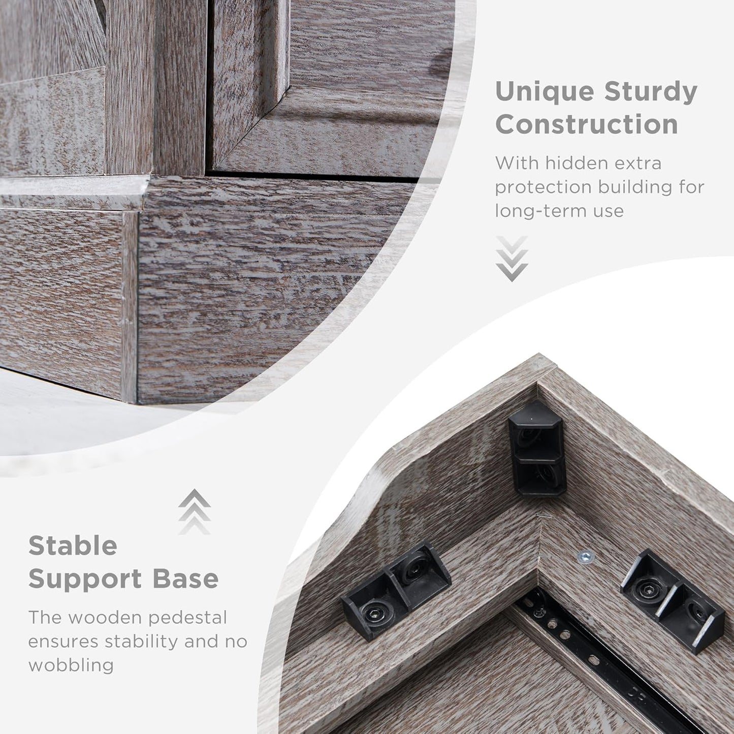 Farmhouse 9 Drawer Dresser for Bedroom, 36 Inch Tall Modern Dresser TV Stand with Large Drawers & Bar Handles, Rustic Wood Chest of Drawers for Bedroom, Living Room, Hallway, Grey