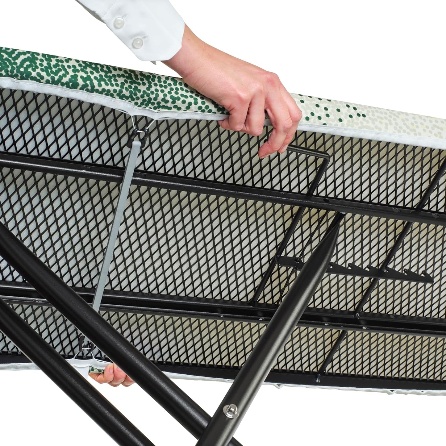 Brabantia - Ironing Board C - Extra Large Steam Unit Holder - Adjustable in Height - Non-Slip Rubber Feet - 100% Fair Trade Cotton Cover with Foam Layer - Foldable XL Unit - New Dawn - 49 x 18 inches