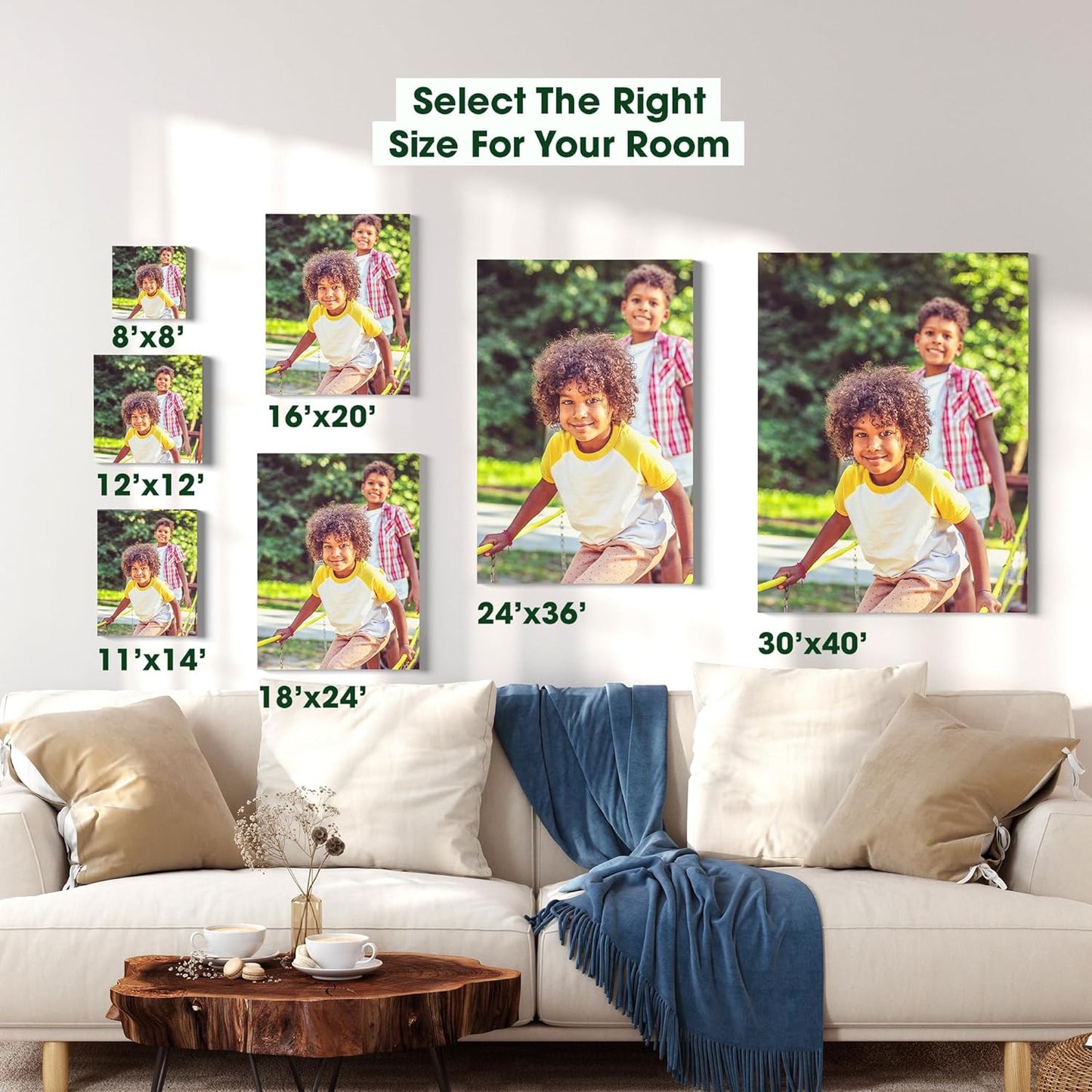 Custom Canvas Prints with Your Photos – Personalized Picture To Canvas Wall Art, Perfect for Home Decor, Gifts & Keepsakes, Ready to Hang (11" L x 14" W x .75”D, Brazillian Barnwood)