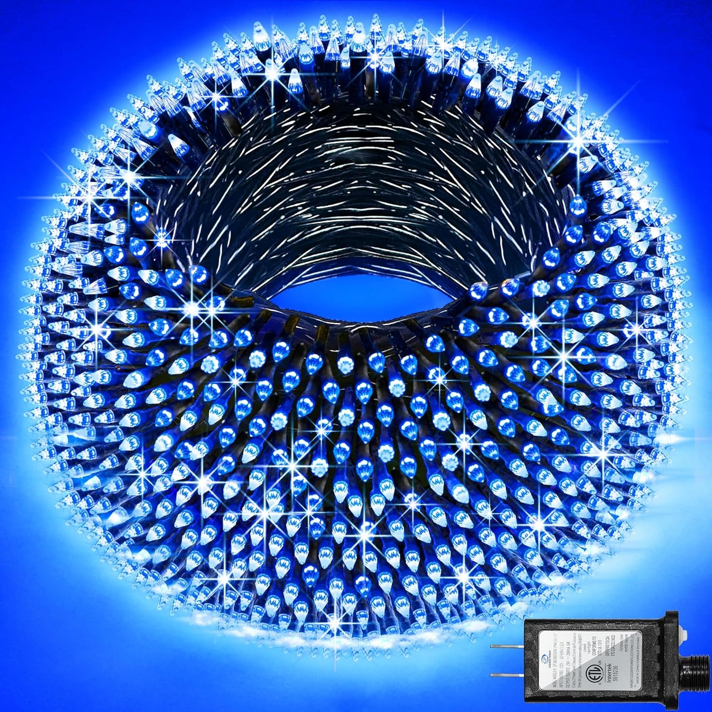 300LED Christmas Lights Outdoor Indoor Use, 12 Lighting Modes 75ft Christmas Tree Lights with Timer, Dimmable BlueLED StringLightsWaterproof for Yard Tree Wedding Party Holiday Decor Blue