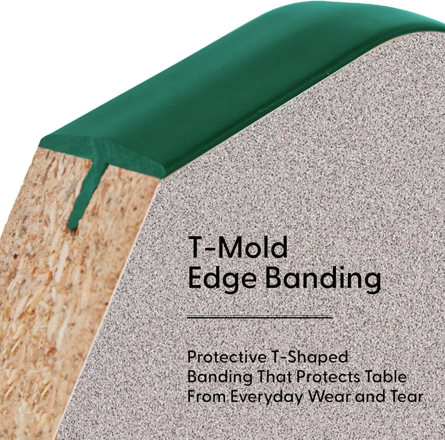 FDP Rectangle Activity School and Classroom Kids Table (24 x 36 inch), Chunky Toddler Leg, Adjustable Height 15-24 inches - Gray Top and Green Edge