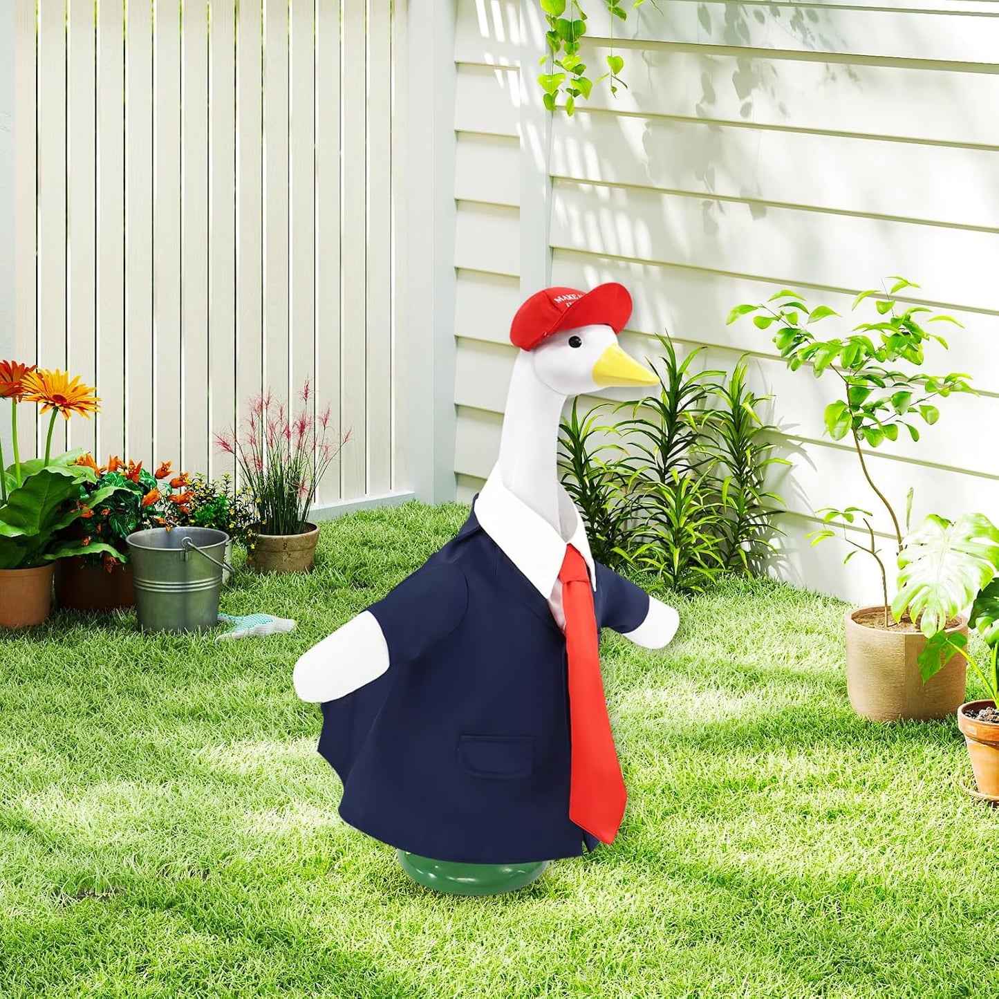 3 Pcs Porch Goose Outfits, for 23-28 Inch Porch Goose,Patriotic Costume for Plastic/Cement Statue for Outdoor Courtyard Garden Terrace Art Decoration (Patriotic Costumes)