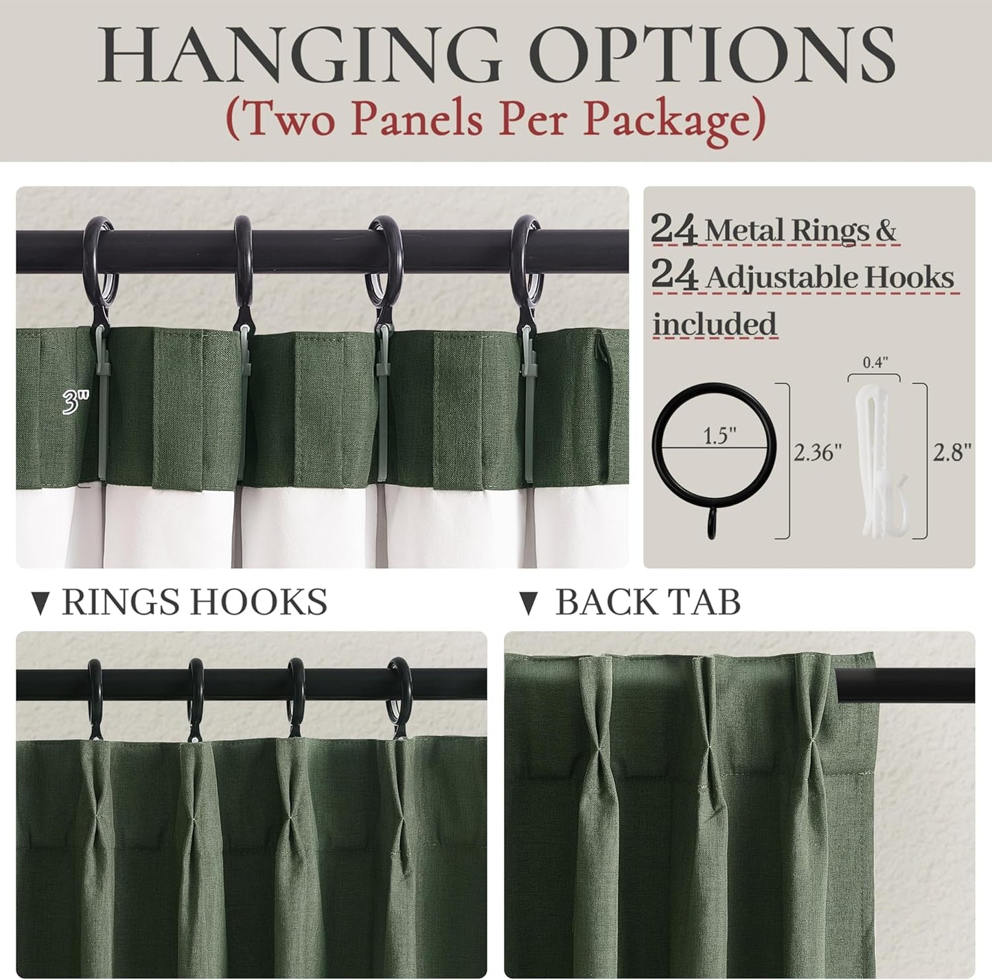 Curtains 70 Inch Length Extra Wide Pinch Pleated Blackout Curtain for Sliding Glass Door/Living Room, Farmhouse Olive Green Thick Heavy Duty Insulated Large Window Drapes (70"Wx90"Lx2Panels Loden)