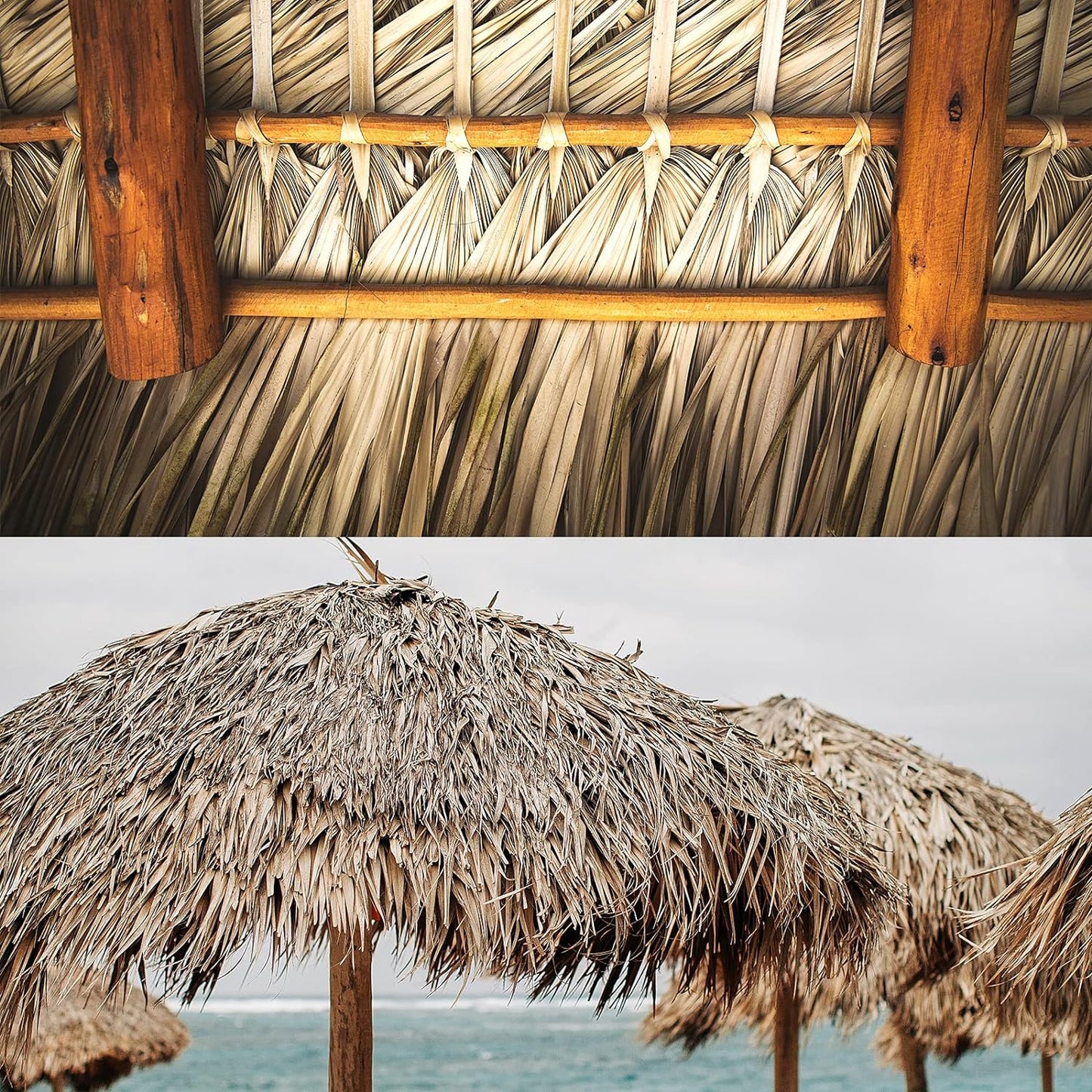 23.6ft Tiki Straw Roof Thatch–Mexican Style Artificial Palm Thatch Rolls,Tiki Bar Hut Grass Duck Boat Blinds Runner Rolls Palapa Thatch Roofing for Garden Patio Umbrella Covers Fence Party Decoration