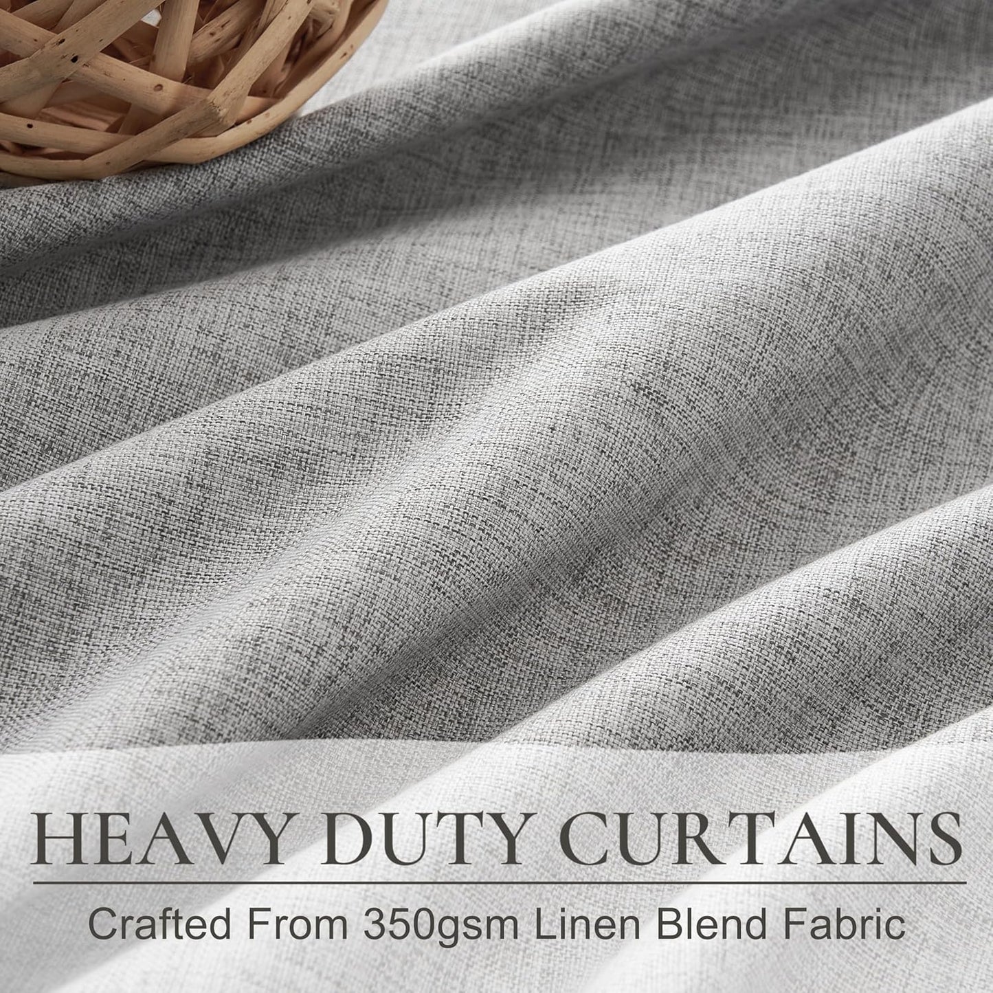 Gray Extra Wide Curtains 70 Inches Wide for Living Room 2 Panels Set,Neutral Heavy Duty Pinch Pleated 84 Inch Long Linen Blackout Sliding Door Window Curtains Thermal Privacy Drapes(70"Wx84" Lx2 Grey)