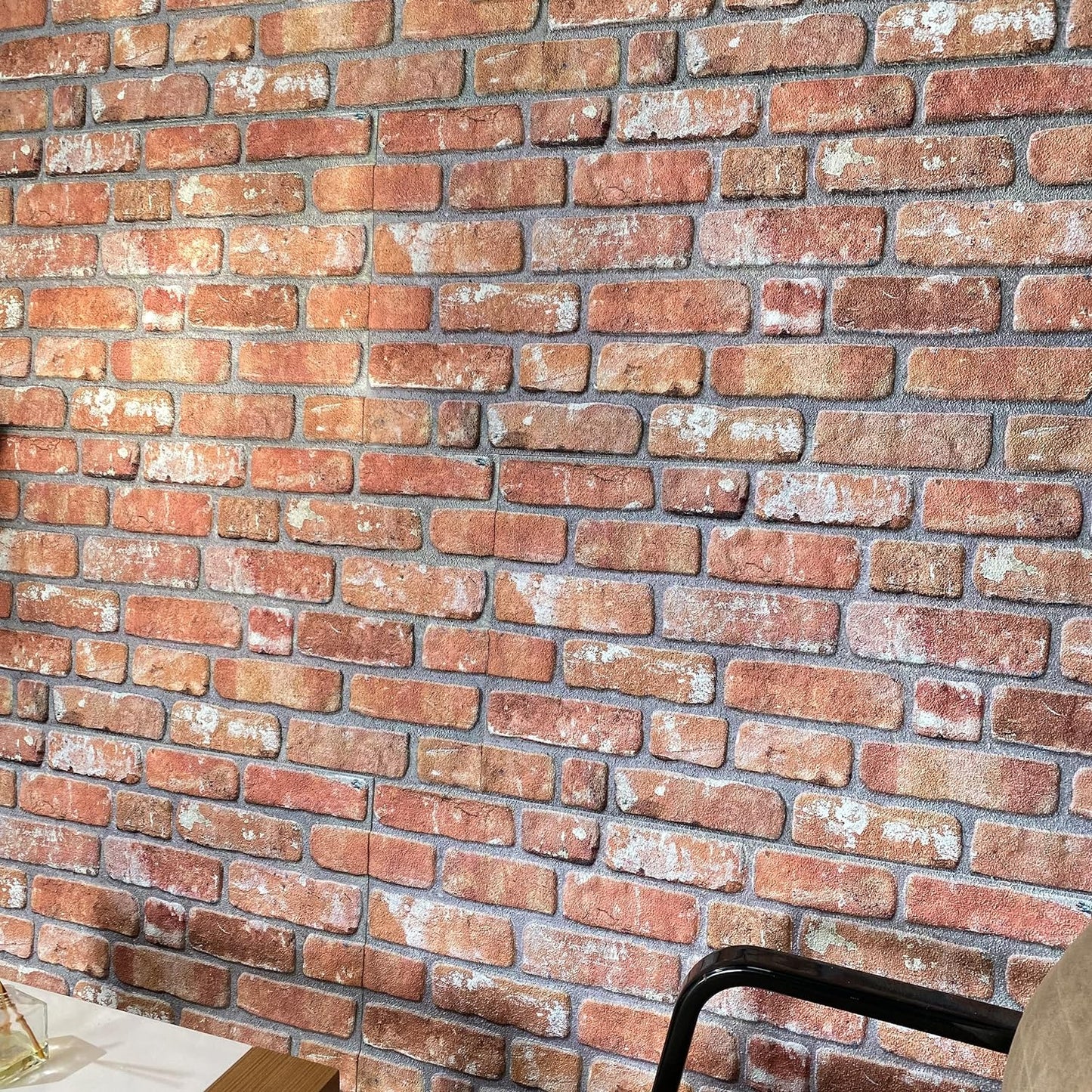 Dundee Deco 3D Wall Panels Faux Brick - Cladding, Red Orange Stone Look Wall Paneling, Styrofoam Facing for Living Room, Kitchen, Bathroom, Balcony, Bedroom, Set of 5, Covers 27 sq ft