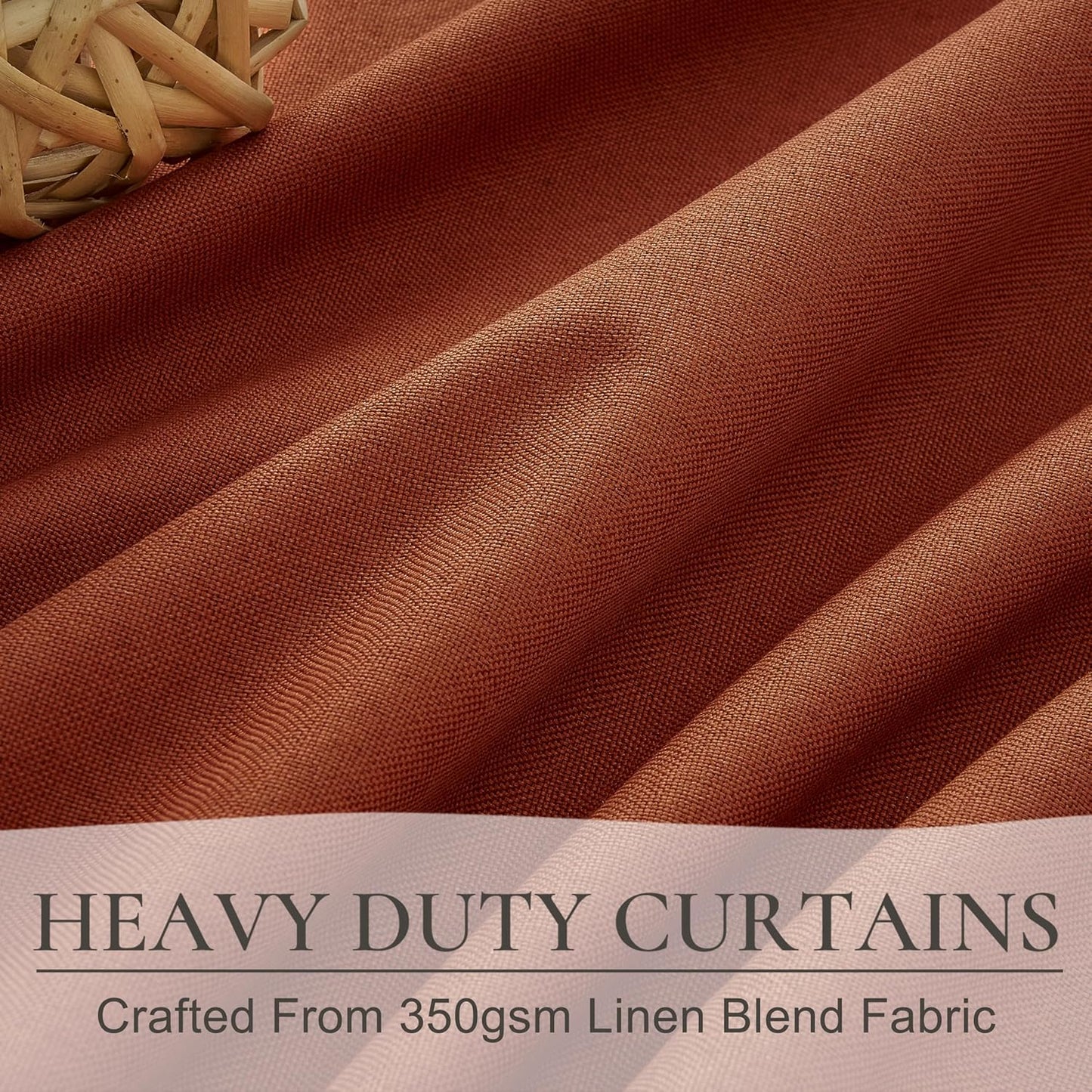 Fall Burnt Orange Pinch Pleated Curtains Blackout 102 Inches Long 2 Panels Set,Terracotta Autumn Color Decor Retro for Living Room Antique Copper Rust Boho 70s Window Drapes (W40 xL102)